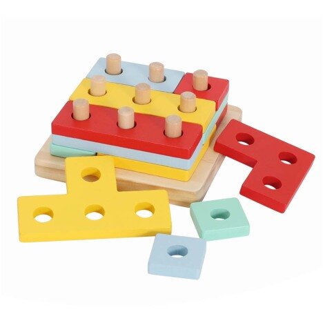 Puzzle 4 in 1 cu forme geometrice si tetris, 48 piese